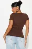 Camilla Classic Fit Crew Neck Tee - Brown sold by Fashion Nova