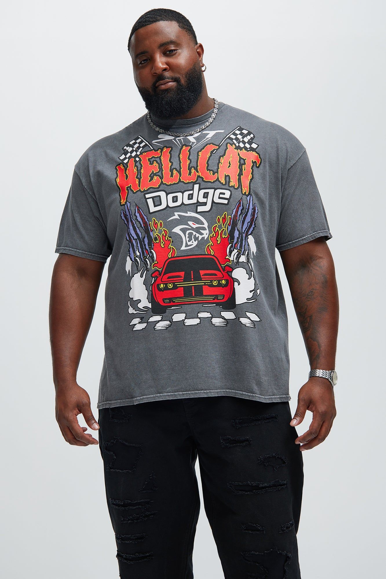 Dodge Hellcat American Muscle Short Sleeve Tee - Charcoal sold by Fashion Nova product image thumbnail 5