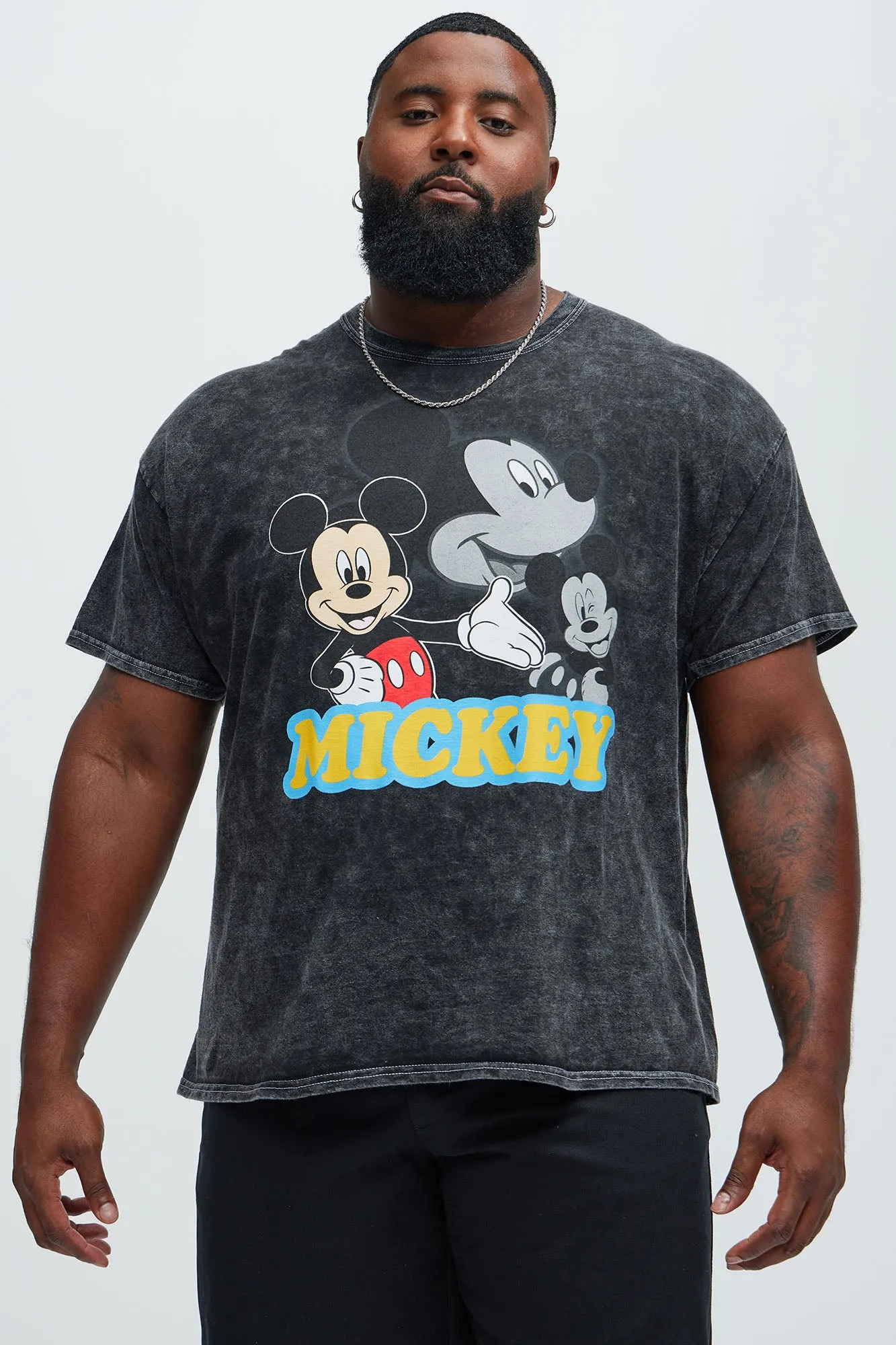 Disney Mickey Mouse Portrait Short Sleeve Tee - Black Wash sold by Fashion Nova product image thumbnail 5
