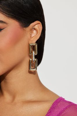 Link Drop Earrings - Gold sold by Fashion Nova