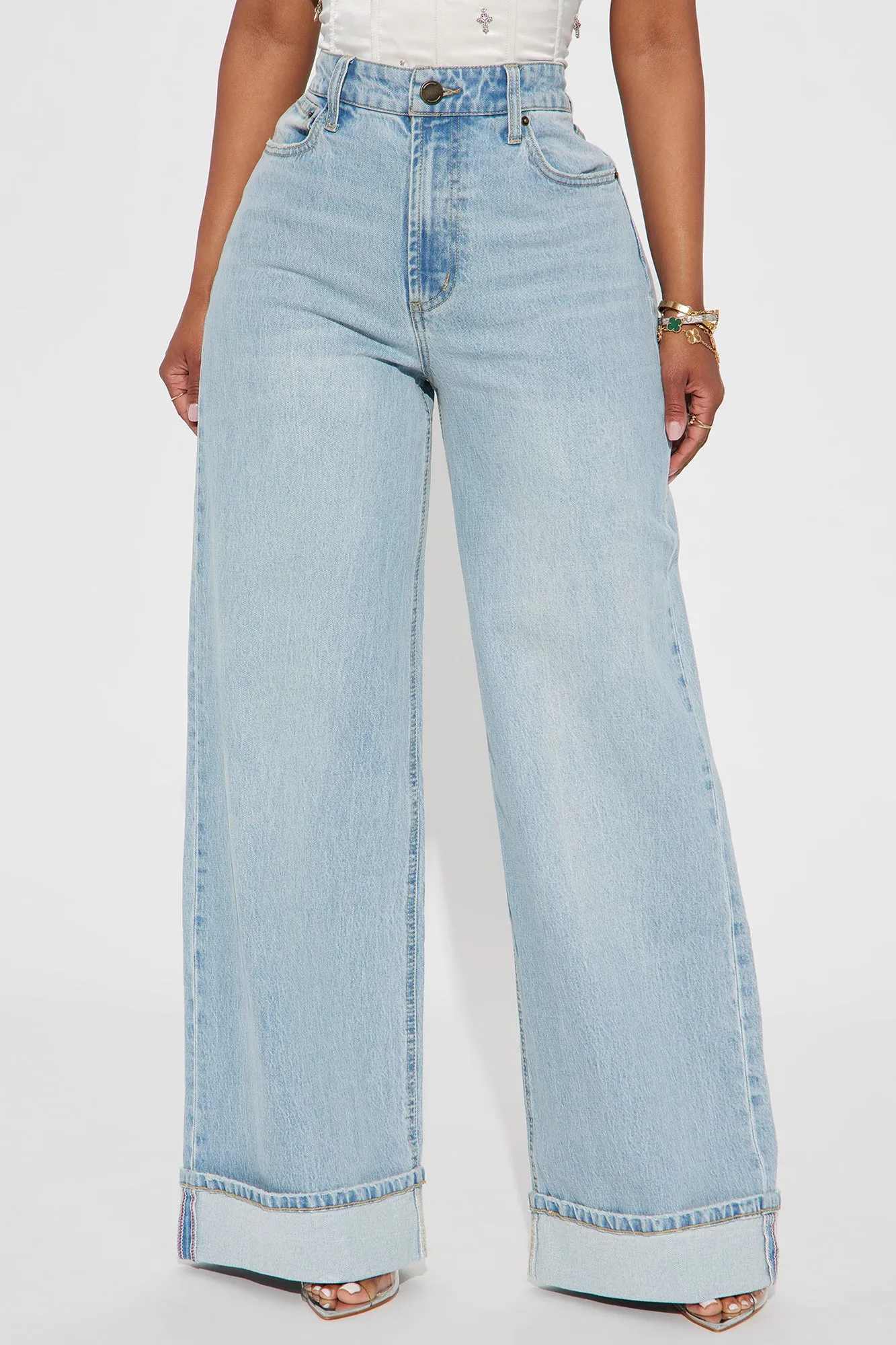 Anika Cuffed Wide Leg Jeans - Light Wash sold by Fashion Nova product image thumbnail 2