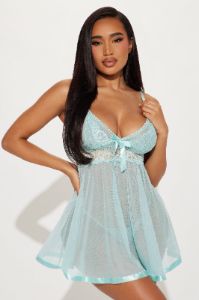 Lust At First Sight Babydoll - Turquoise sold by Fashion Nova
