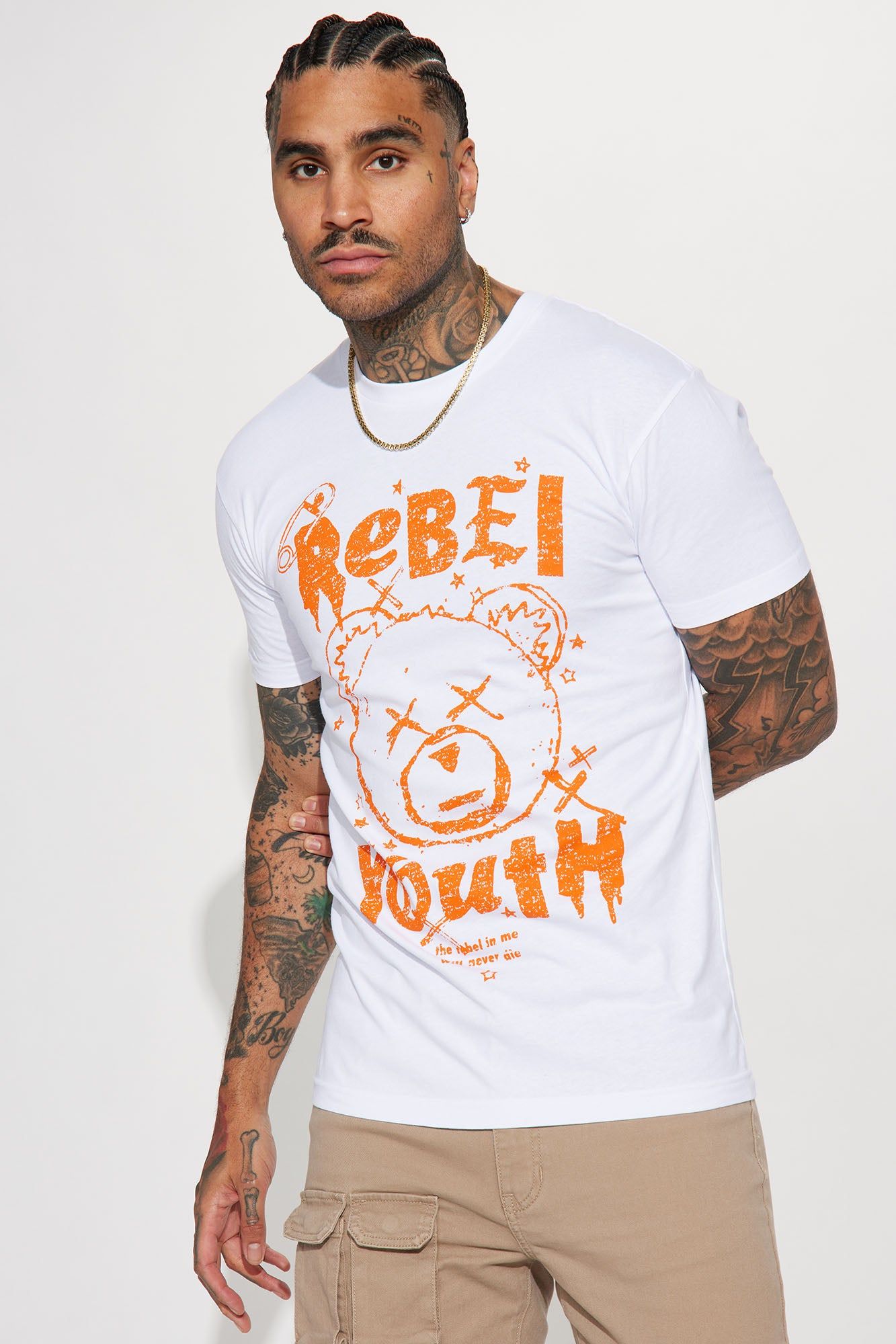 Rebelled Youth Short Sleeve Tee - White sold by Fashion Nova