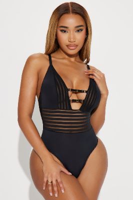 Alone With You Mesh Teddy - Black sold by Fashion Nova