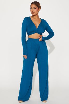 Rebecca Pant Set - Teal sold by Fashion Nova