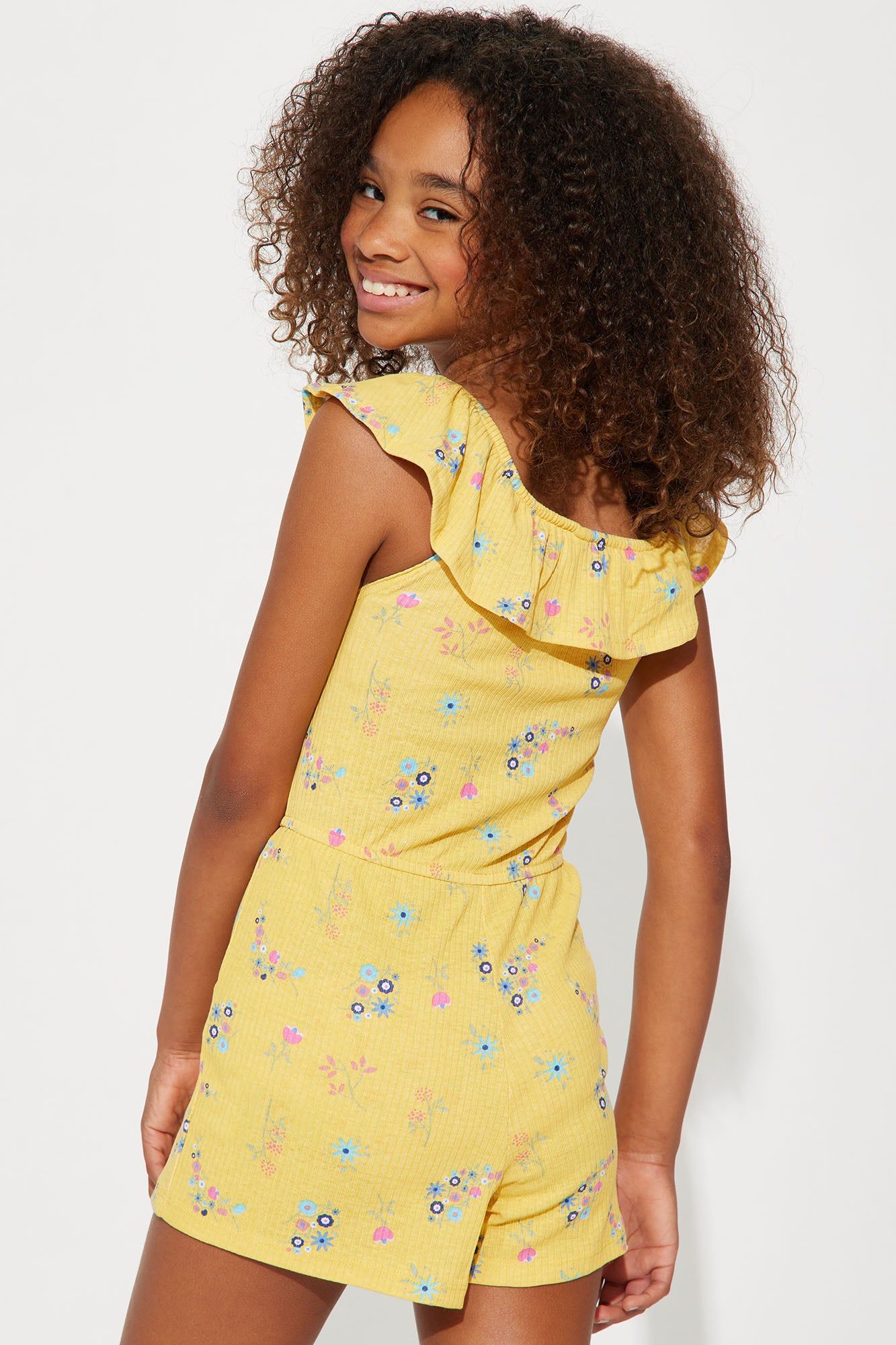 Mini In Bloom Sleeveless Romper - Mustard sold by Fashion Nova product image thumbnail 3