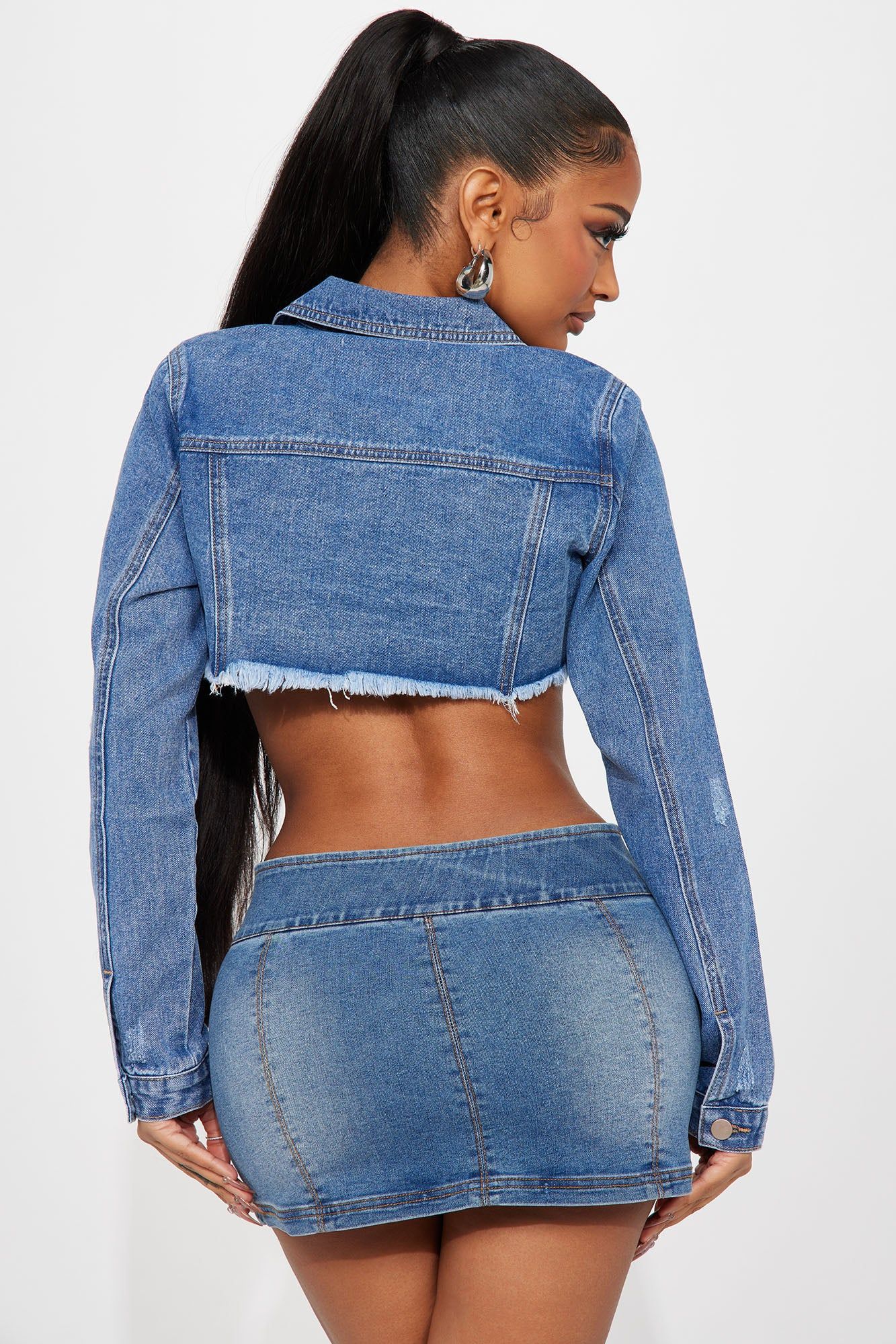 Manhattan Super Crop Denim Jacket - Medium Wash sold by Fashion Nova product image thumbnail 3