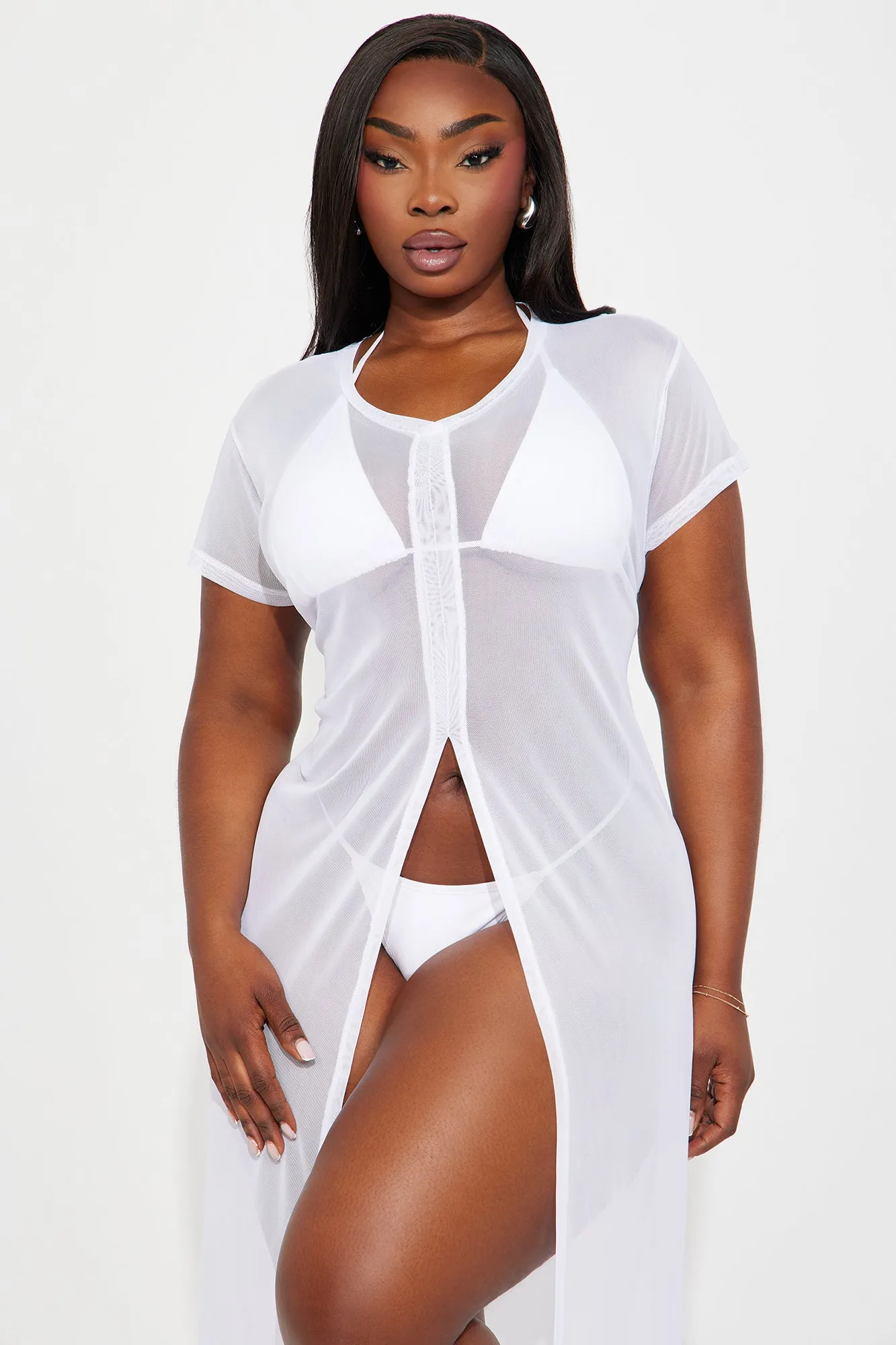 Summer On My Mind Cover Up Dress - White sold by Fashion Nova product image thumbnail 4