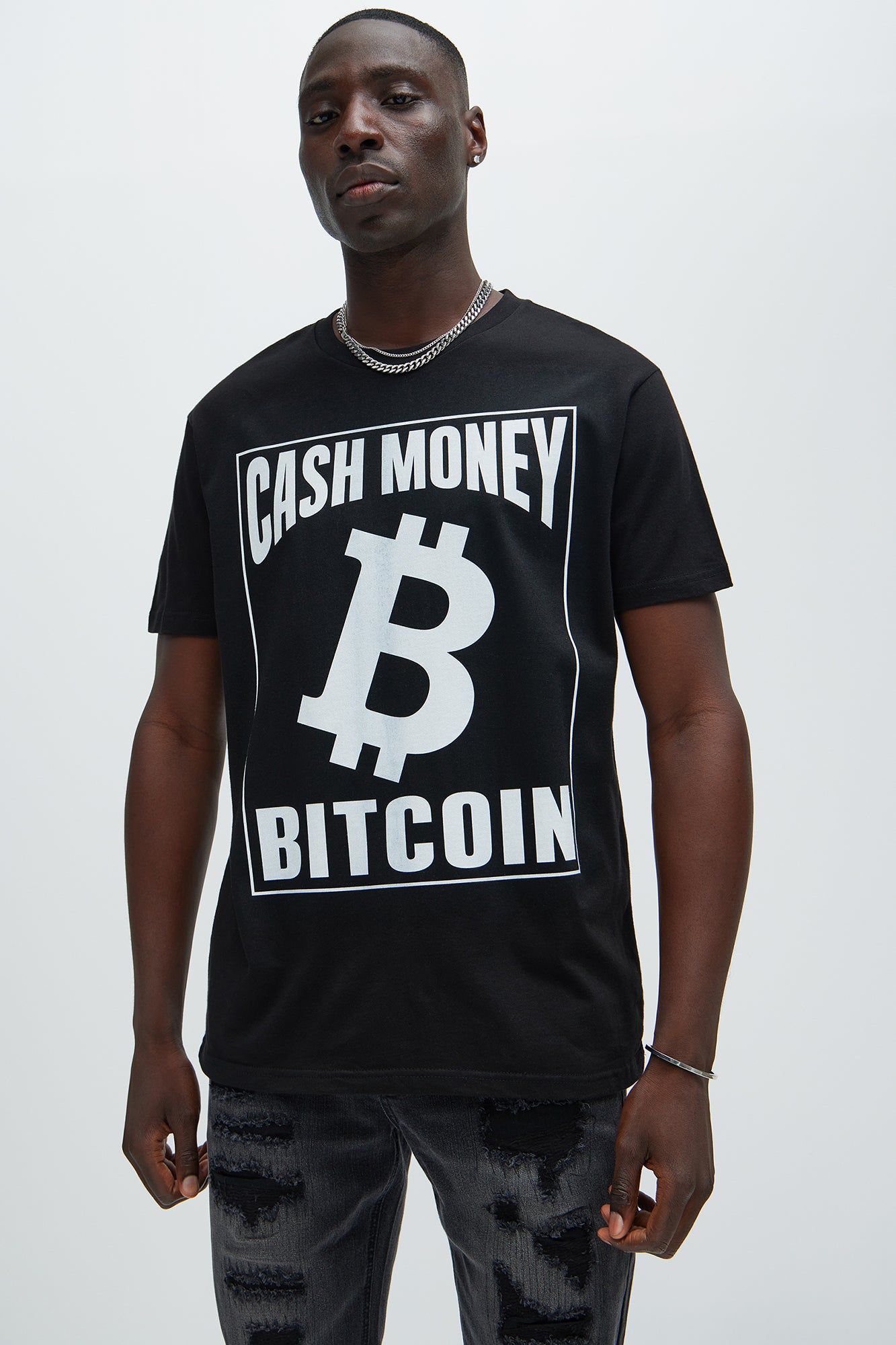 Cash Money Bitcoin Short Sleeve Tee - Black sold by Fashion Nova