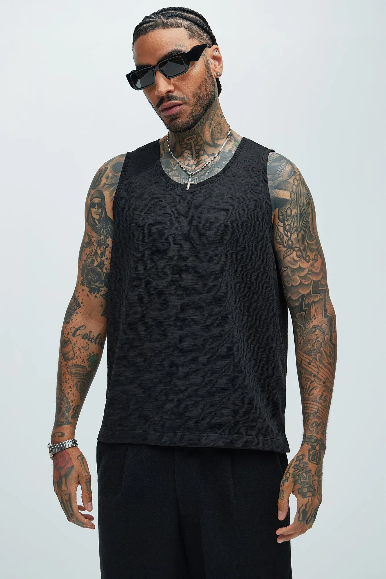 Blaze Textured Tank - Black sold by Fashion Nova