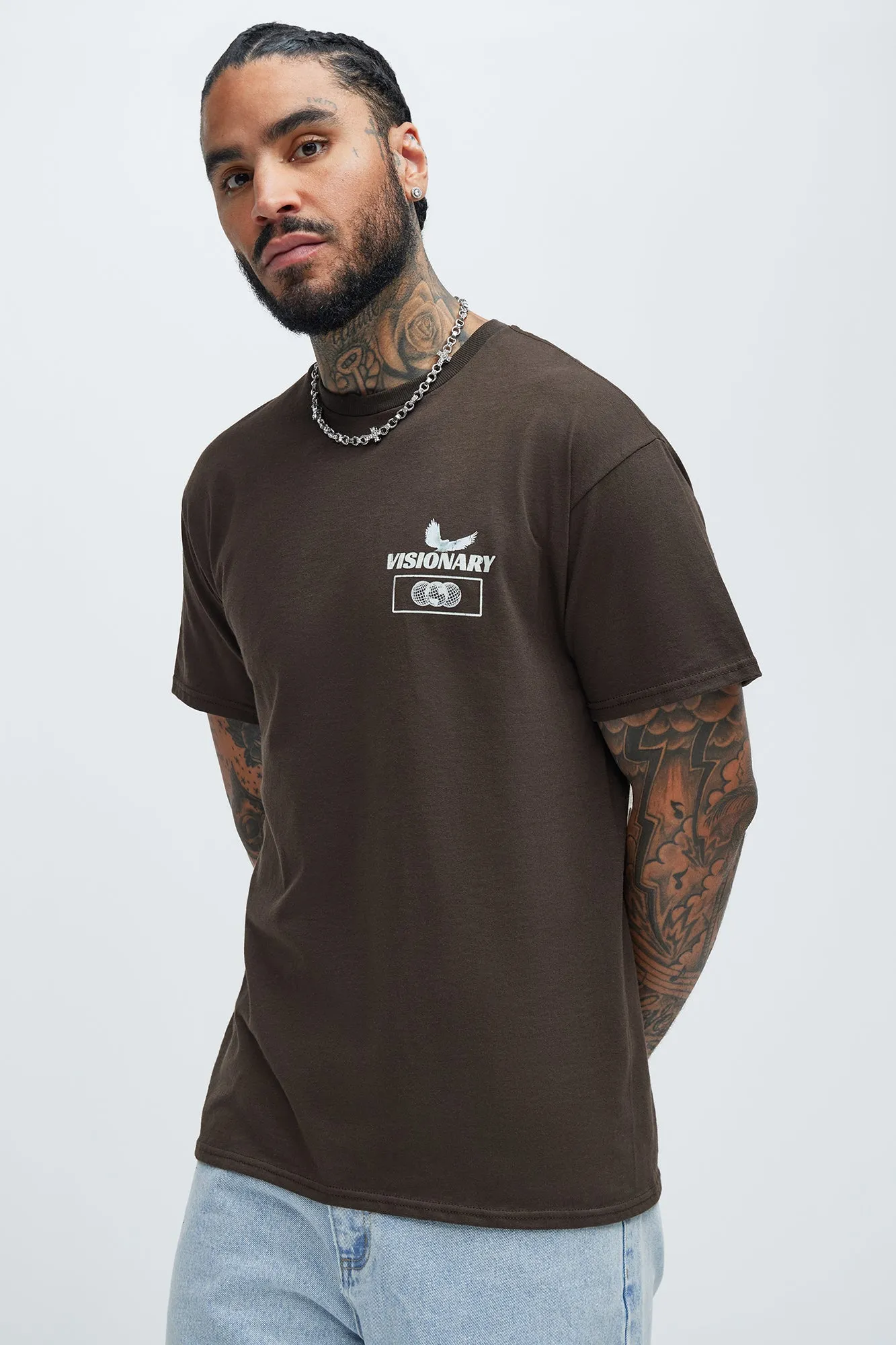 Head In The Clouds Short Sleeve Tee - Chocolate sold by Fashion Nova