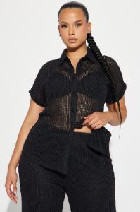Paradise Livin' Crochet Pant Set - Black sold by Fashion Nova