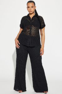 Paradise Livin' Crochet Pant Set - Black sold by Fashion Nova