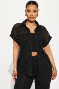 Paradise Livin' Crochet Pant Set - Black sold by Fashion Nova