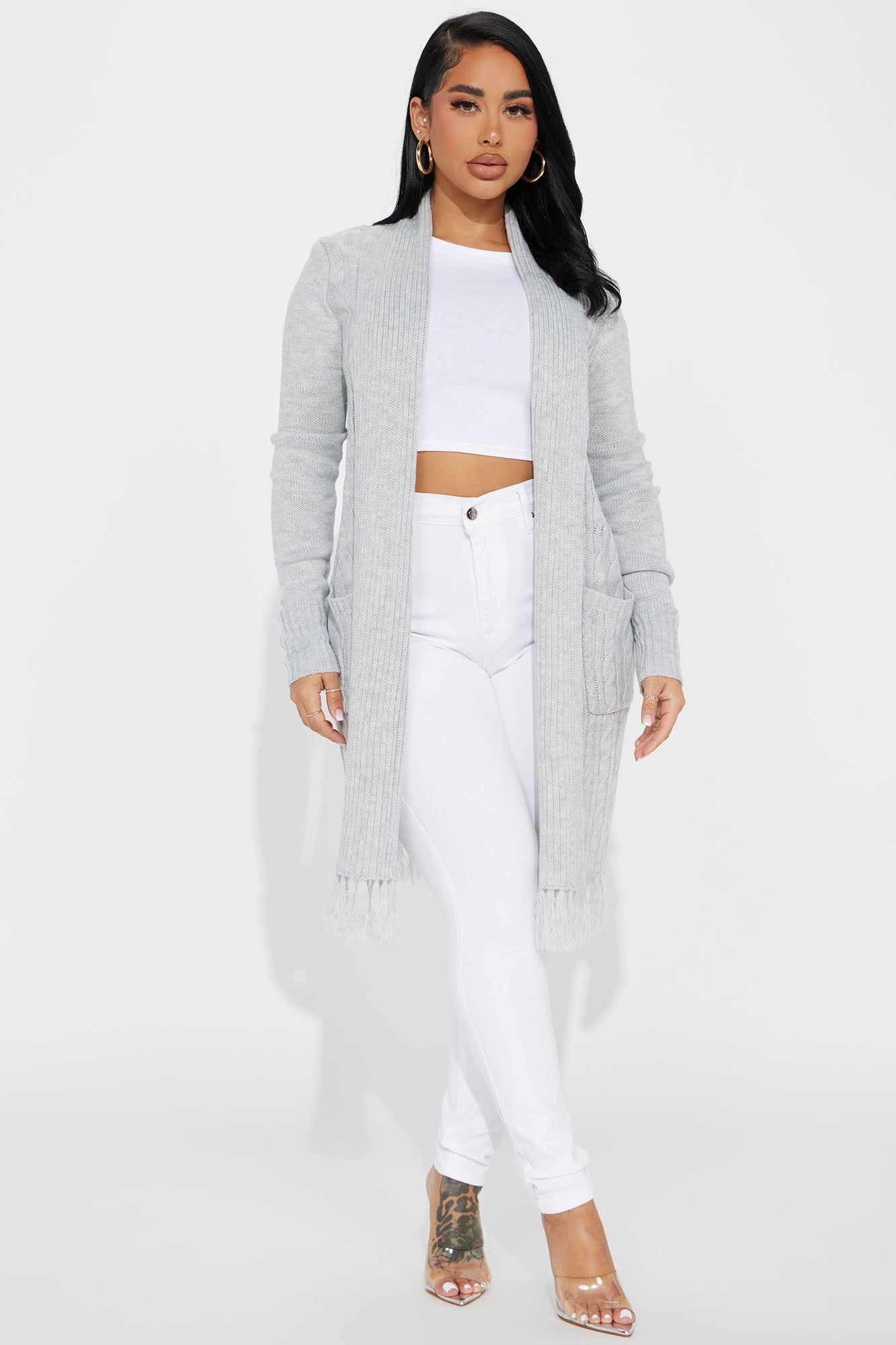 Jacinta Duster Cardigan - Grey sold by Fashion Nova