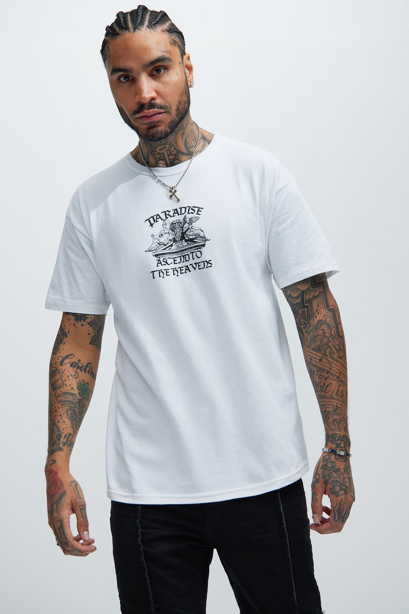 Paradise Ascend To The Heavens Short Sleeve Tee - White sold by Fashion Nova