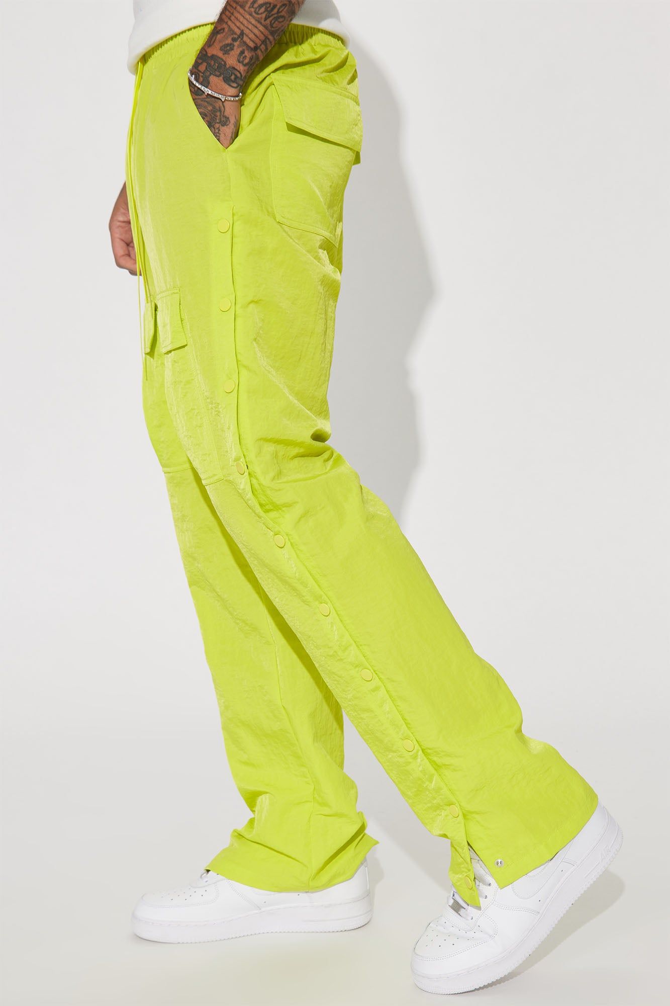 Carrying Weight Nylon Snap Cargo Pants - Lime sold by Fashion Nova product image thumbnail 4