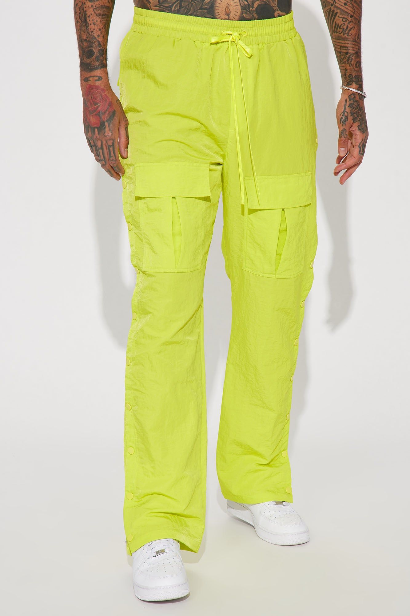 Carrying Weight Nylon Snap Cargo Pants - Lime sold by Fashion Nova product image thumbnail 5