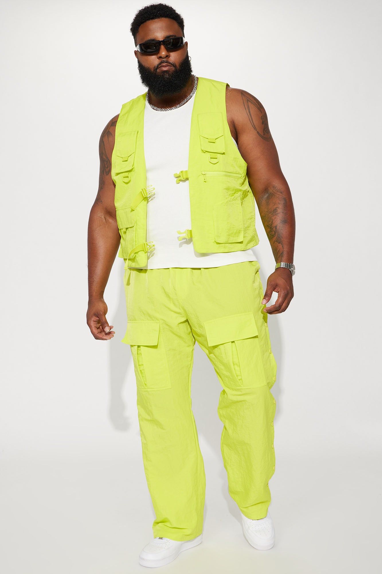 Carrying Weight Nylon Snap Cargo Pants - Lime sold by Fashion Nova product image thumbnail 7