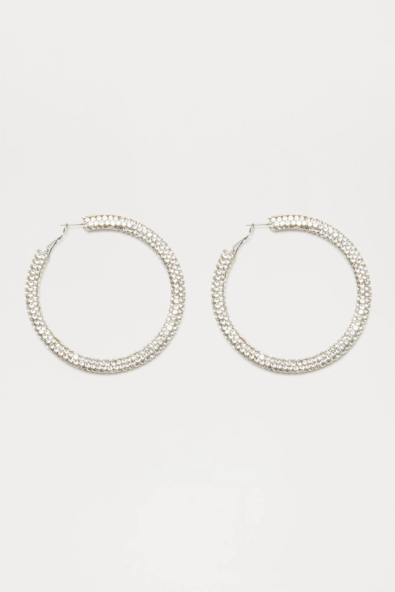 The Blingiest One Around Hoop Earrings - Silver sold by Fashion Nova product image thumbnail 3
