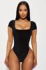 Secrets Out Double Line Bodysuit - Black sold by Fashion Nova