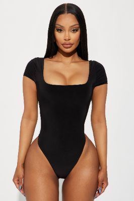 Secrets Out Double Line Bodysuit - Black sold by Fashion Nova