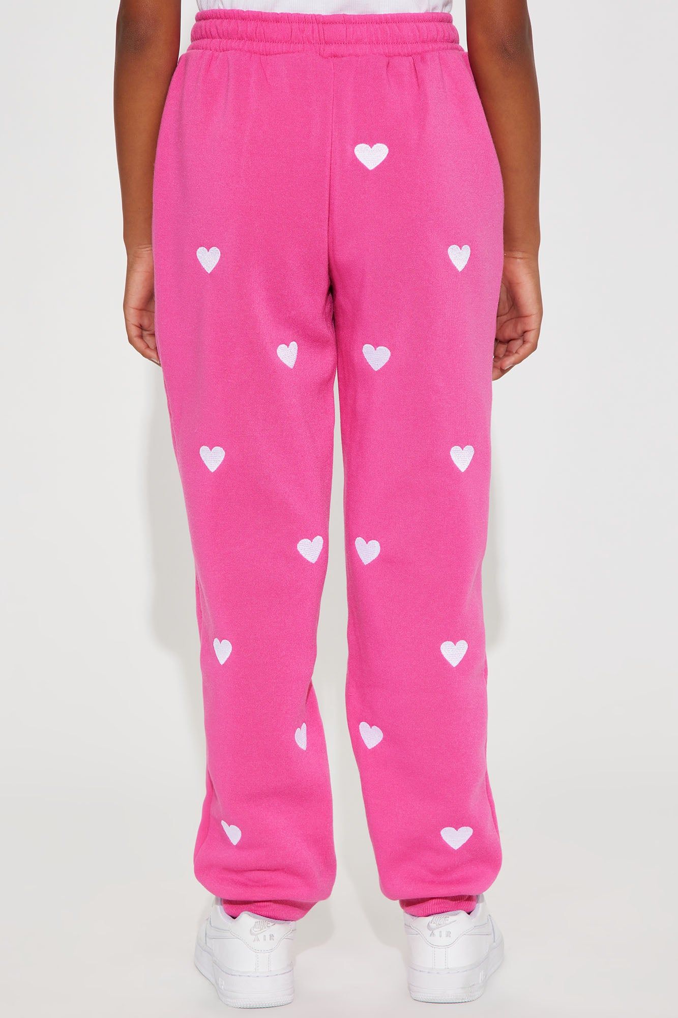 Mini Heart Print Fleece Joggers - Fuchsia sold by Fashion Nova product image thumbnail 3