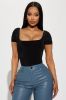Secrets Out Double Line Bodysuit - Black sold by Fashion Nova