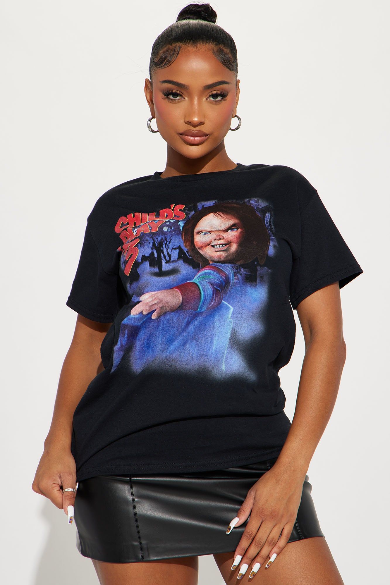 Chuckie Child's Play Graphic Tshirt - Black sold by Fashion Nova