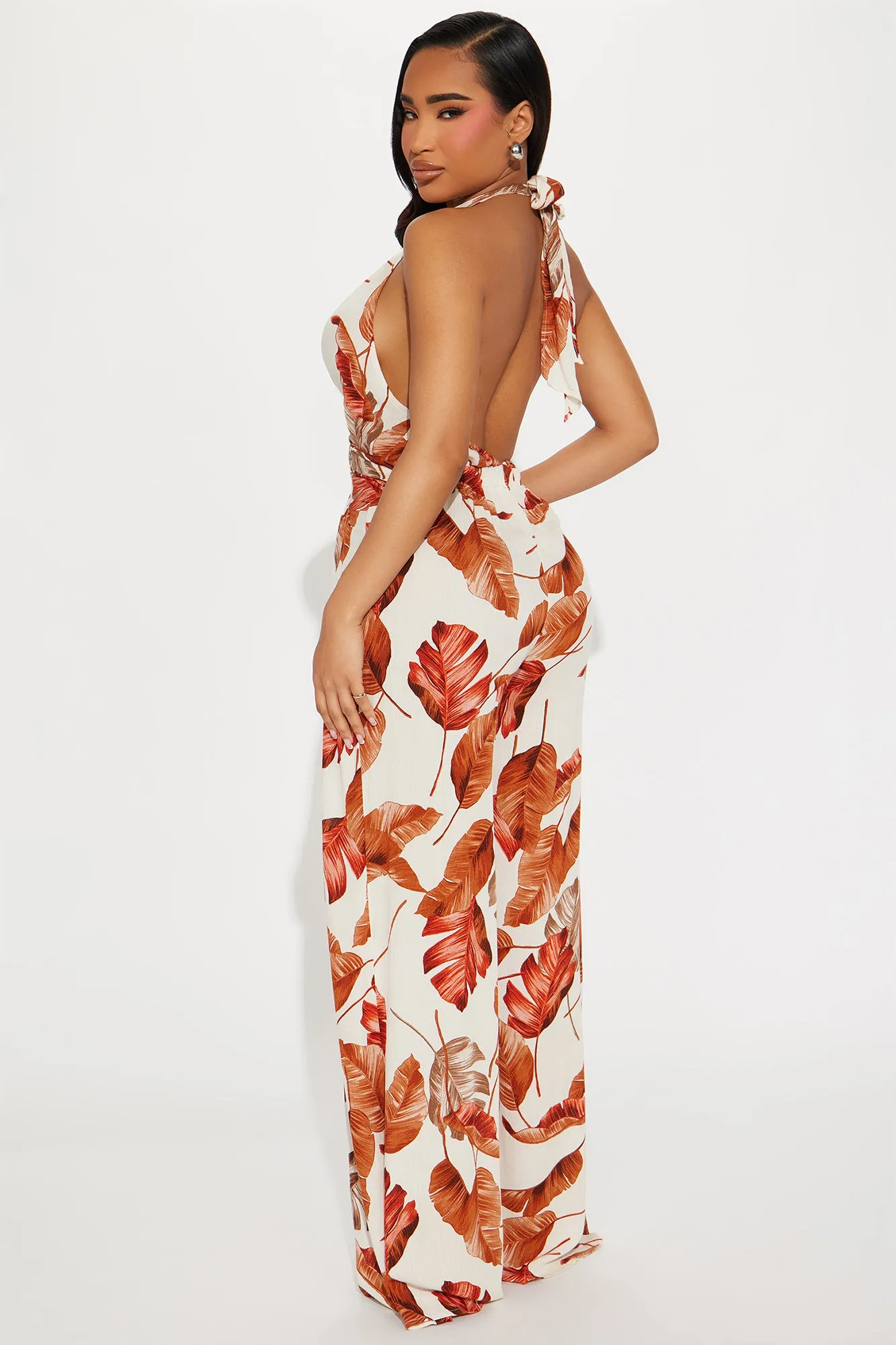 Bianka Tropical Jumpsuit - Brown/combo sold by Fashion Nova product image thumbnail 3