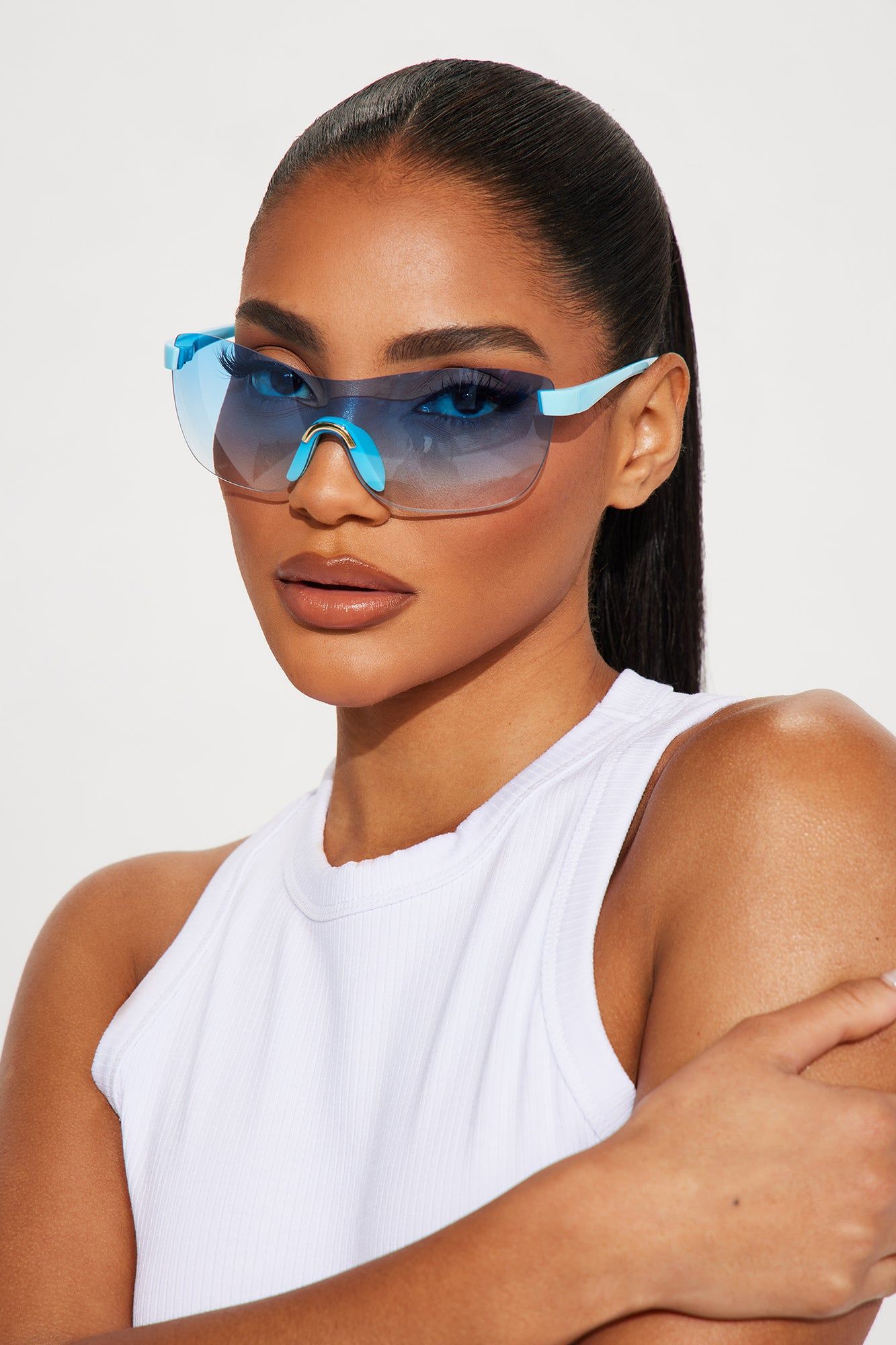 Hot Girl Summer Mindset Sunglasses - Blue sold by Fashion Nova