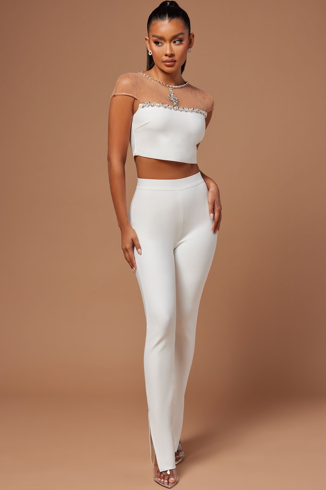 Brooke Bandage Crop Top - White sold by Fashion Nova product image thumbnail 2