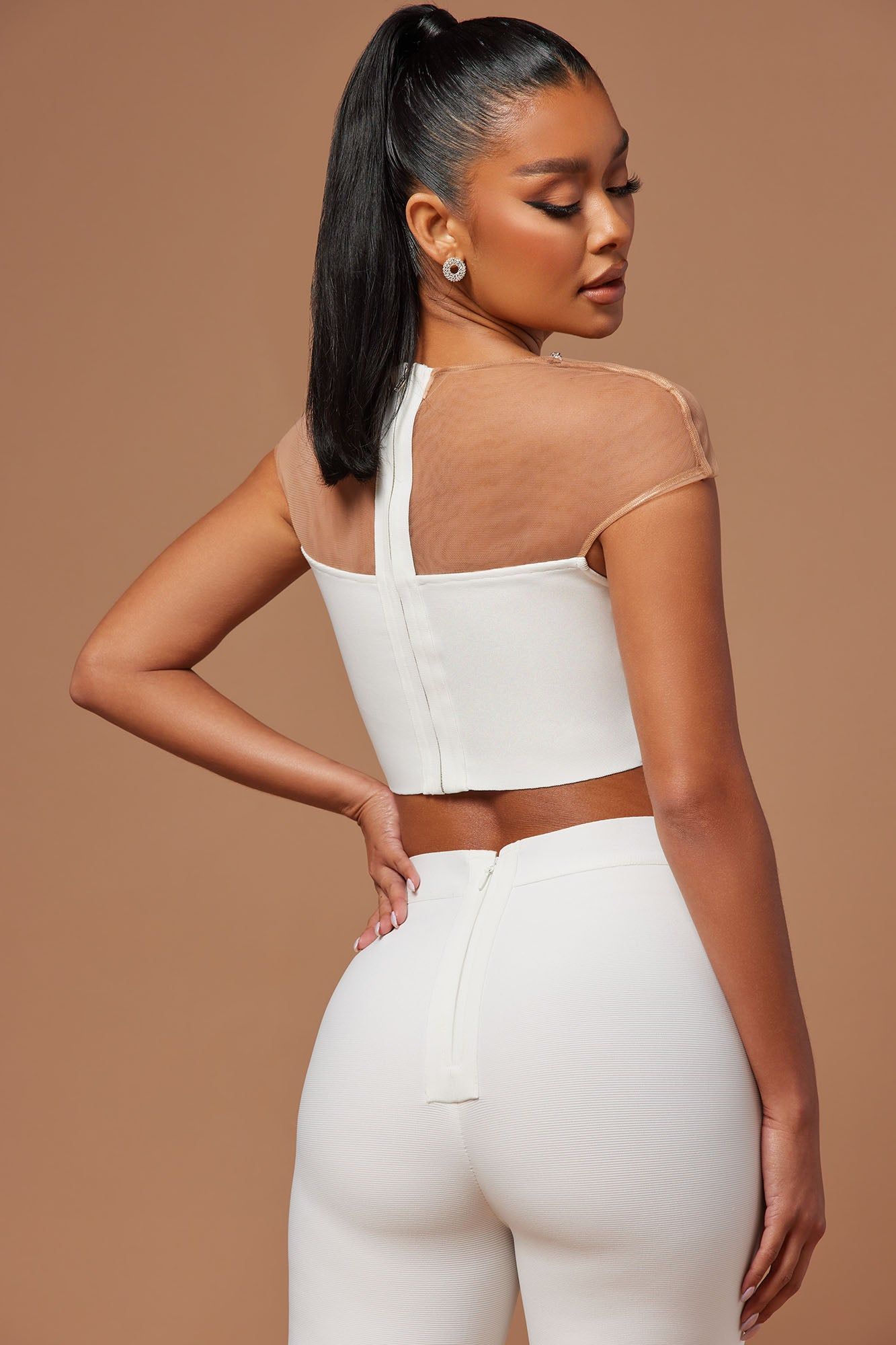 Brooke Bandage Crop Top - White sold by Fashion Nova product image thumbnail 4