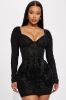 Celeste Rhinestone Mini Dress - Black sold by Fashion Nova