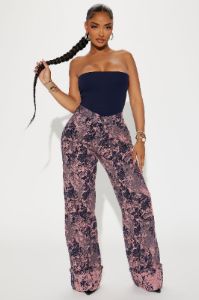 What's On Your Mind Jacquard Baggy Jeans - Pink sold by Fashion Nova