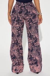 What's On Your Mind Jacquard Baggy Jeans - Pink sold by Fashion Nova