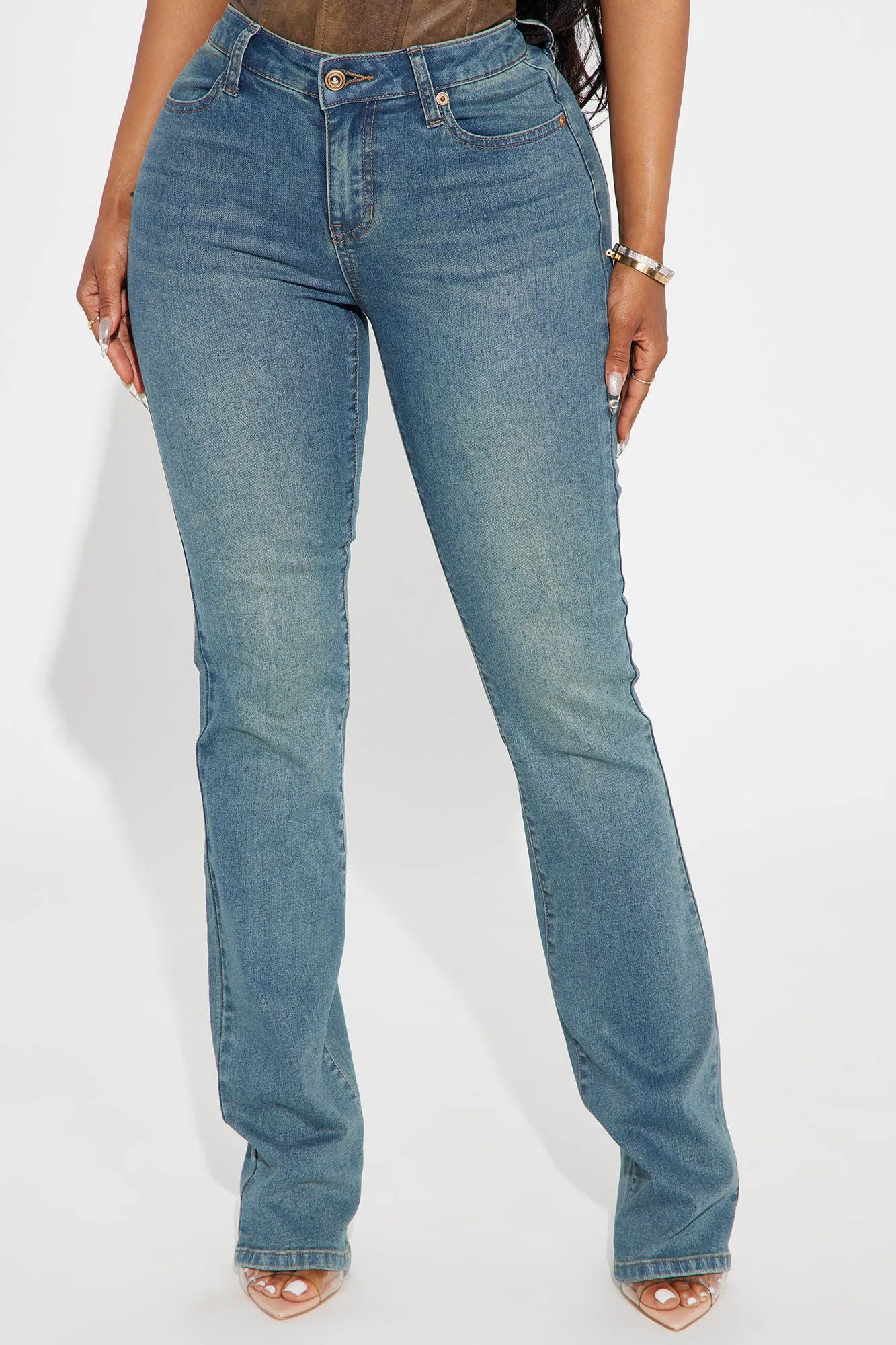 Memphis Stretch Booty Lifter Bootcut Jean - Vintage Wash sold by Fashion Nova product image thumbnail 2