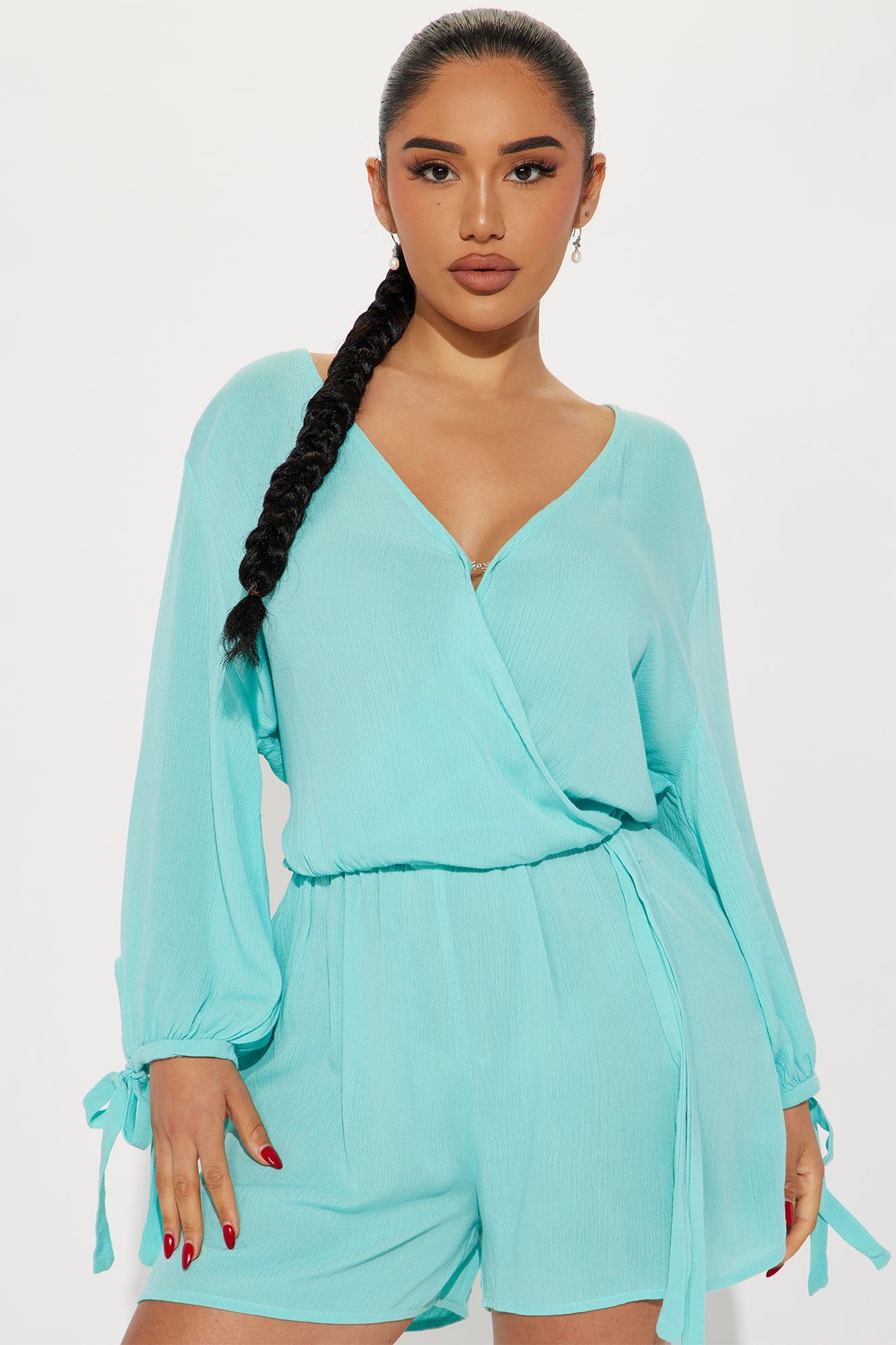 Tell Me Nice Things Romper - Light Blue sold by Fashion Nova product image thumbnail 2