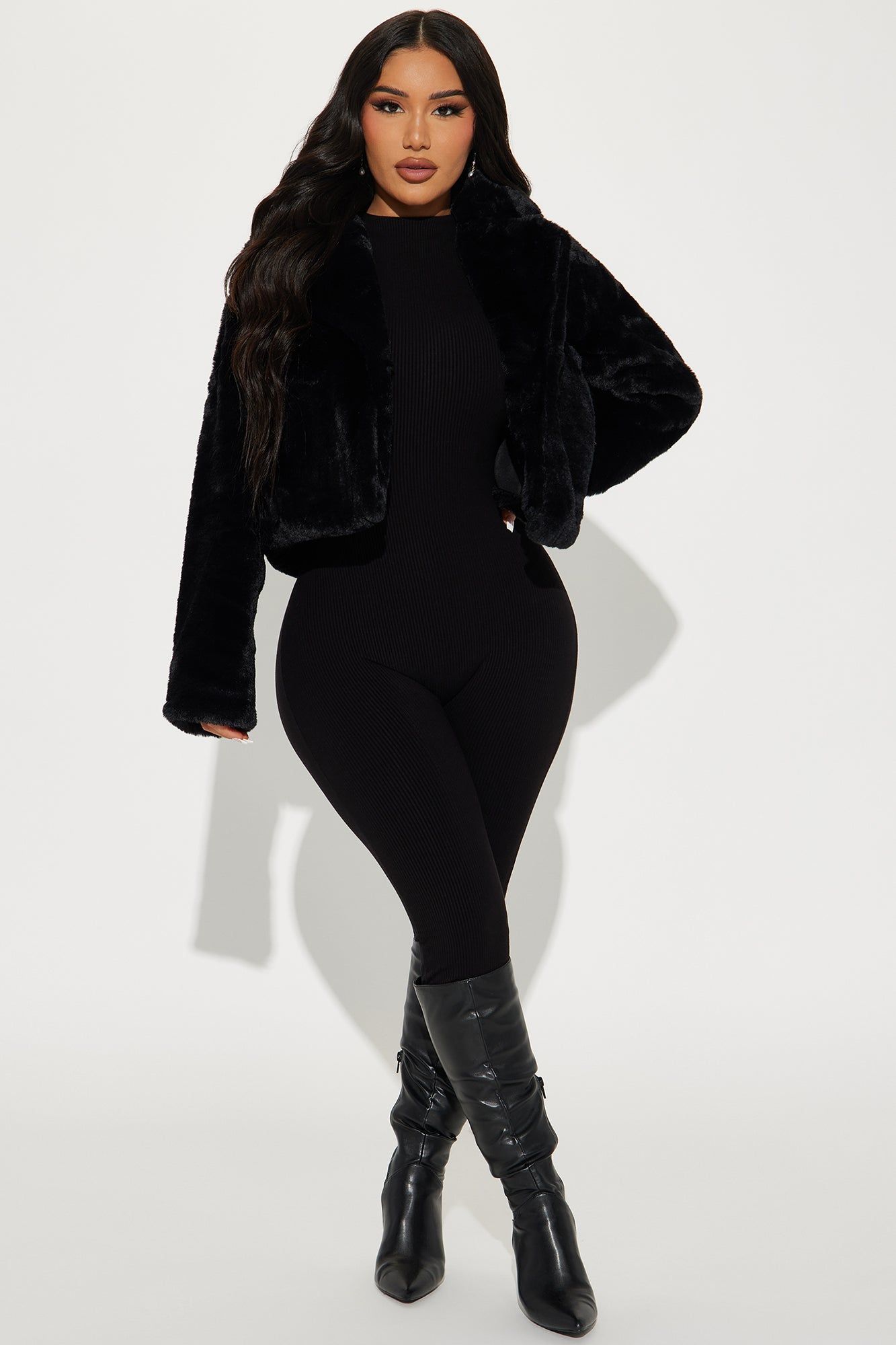 Warm By The Fireside Faux Fur Jacket - Black sold by Fashion Nova product image thumbnail 2