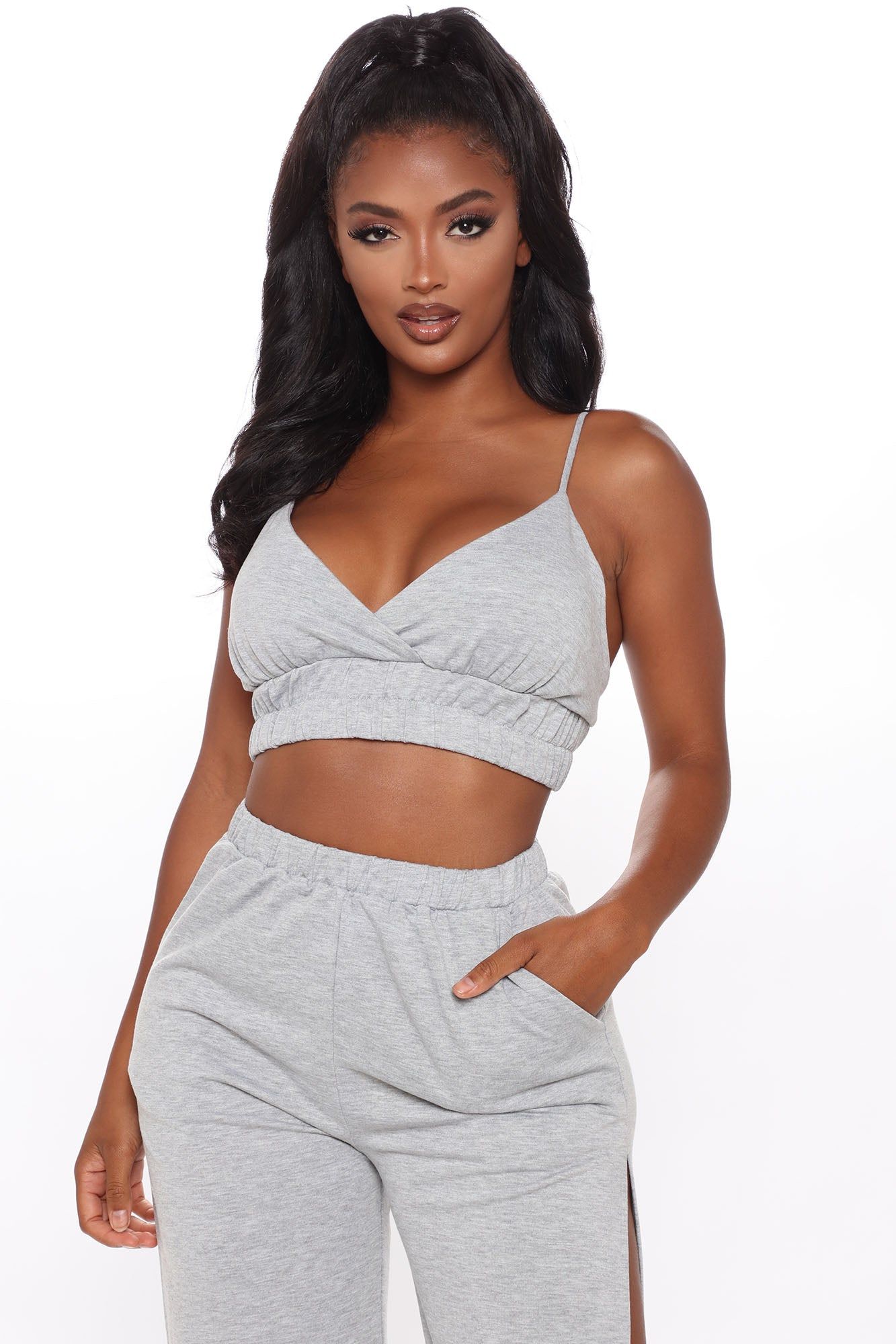 Playing Games Jogger Set - Heather Grey sold by Fashion Nova product image thumbnail 2