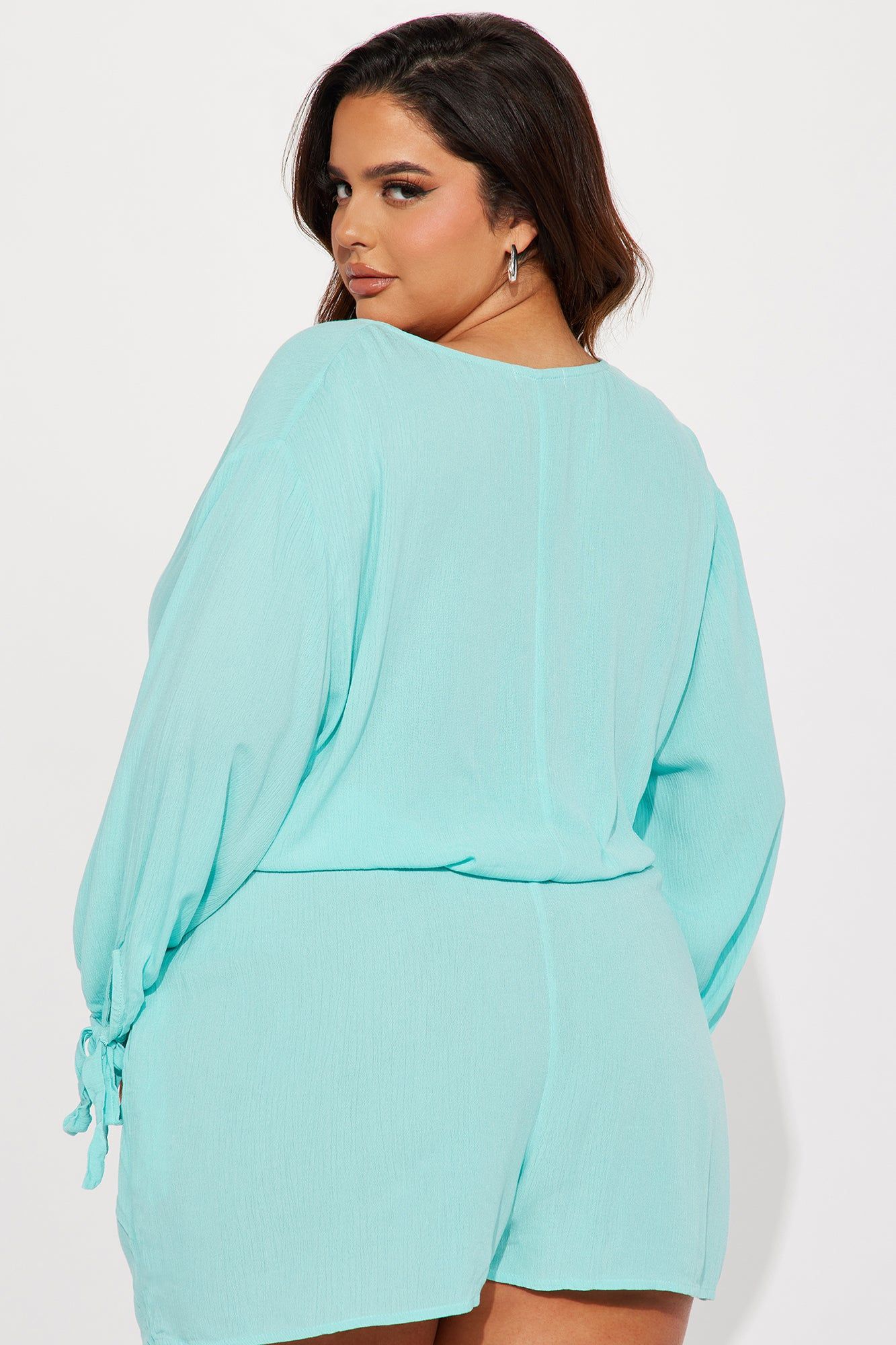 Tell Me Nice Things Romper - Light Blue sold by Fashion Nova product image thumbnail 6