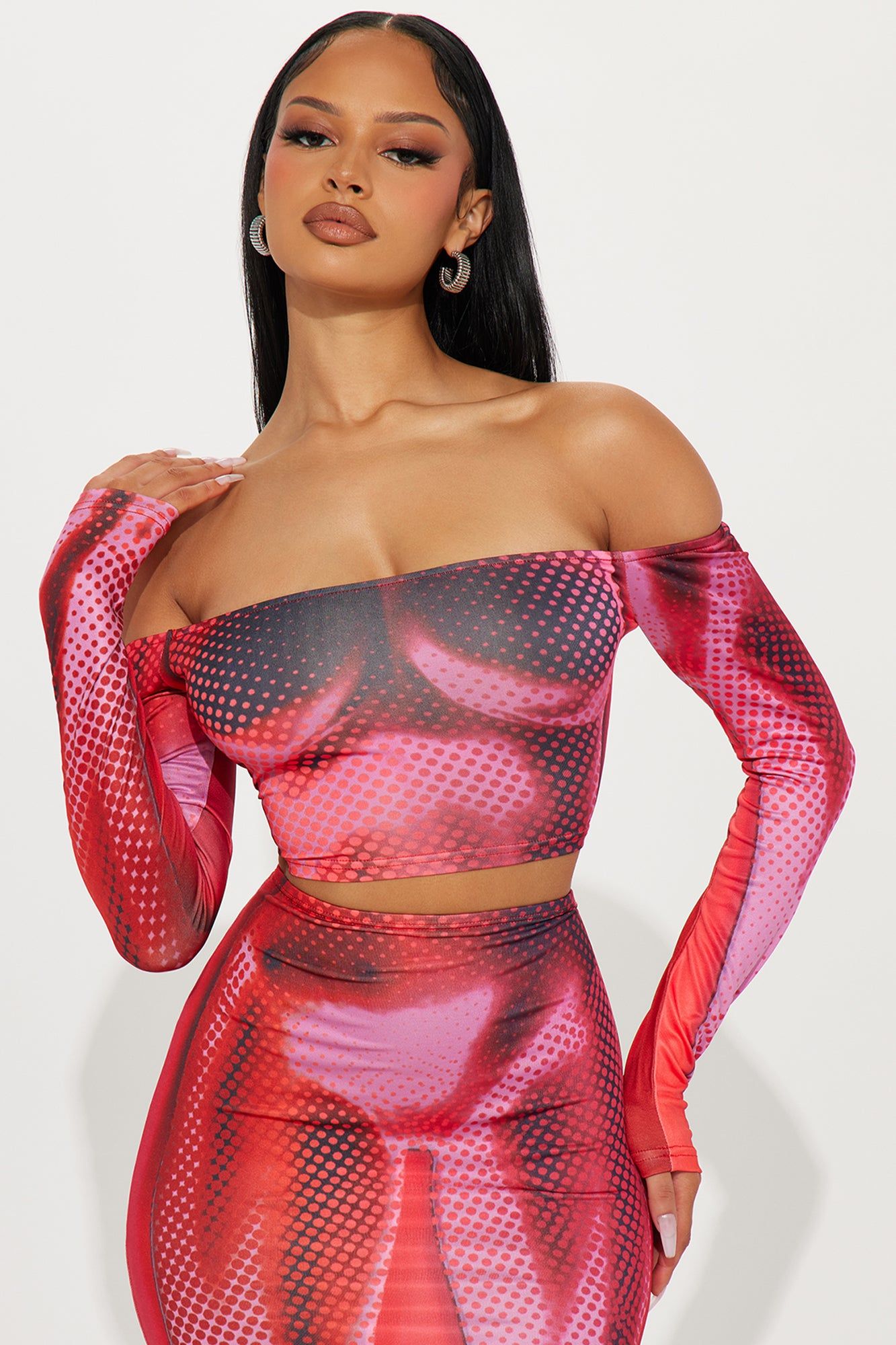 Bring The Heat Skirt Set - Red/combo sold by Fashion Nova product image thumbnail 2