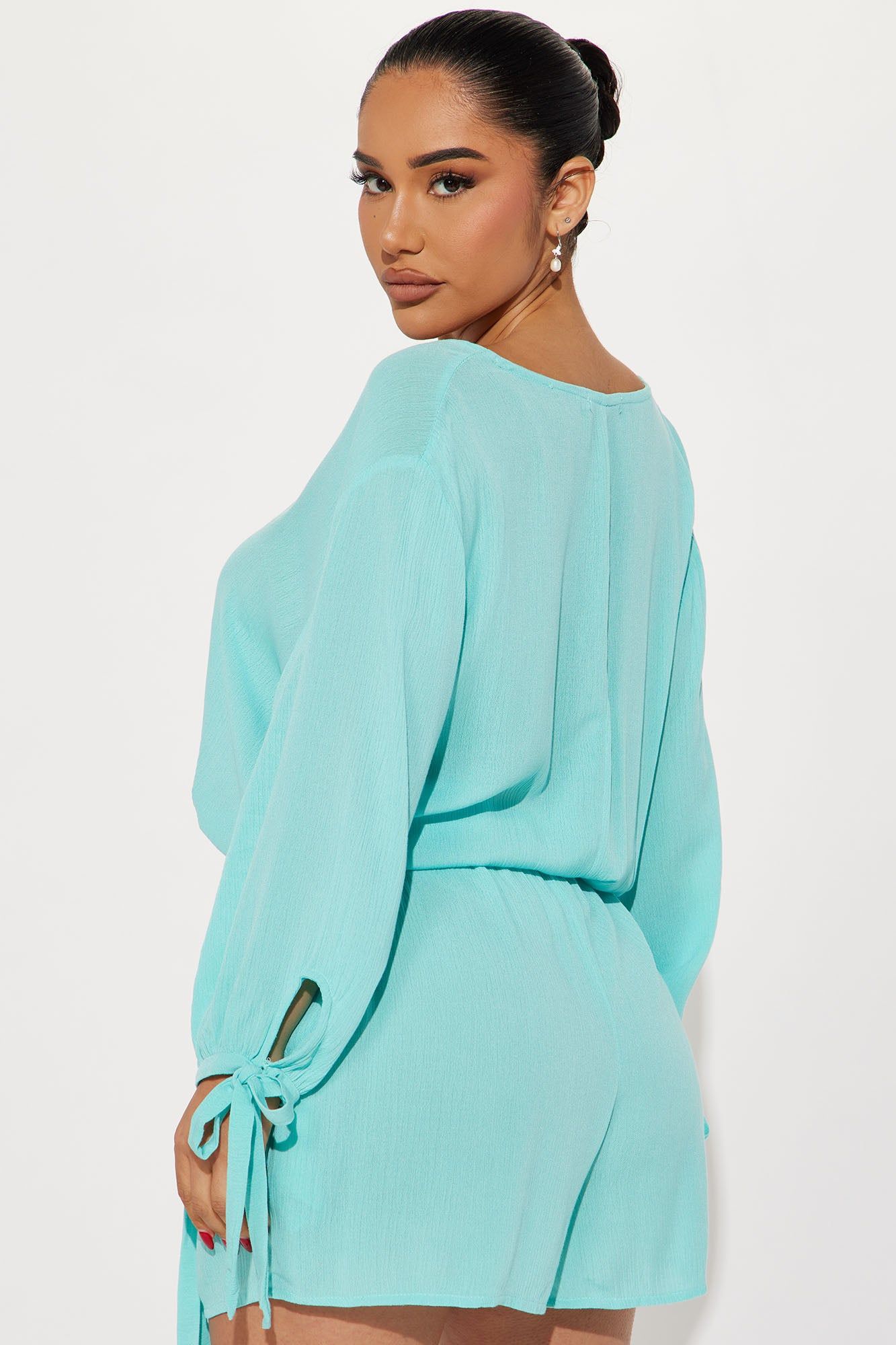 Tell Me Nice Things Romper - Light Blue sold by Fashion Nova product image thumbnail 3