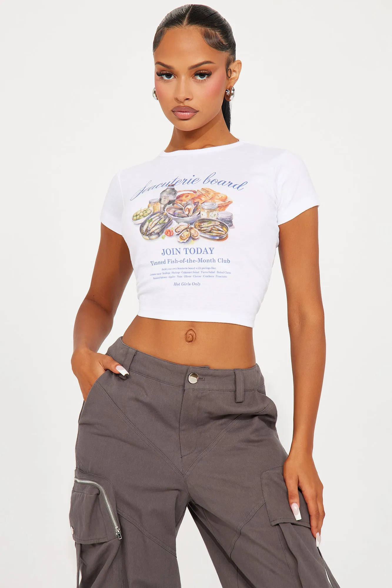 Seacuterie Board Graphic Tee - White sold by Fashion Nova