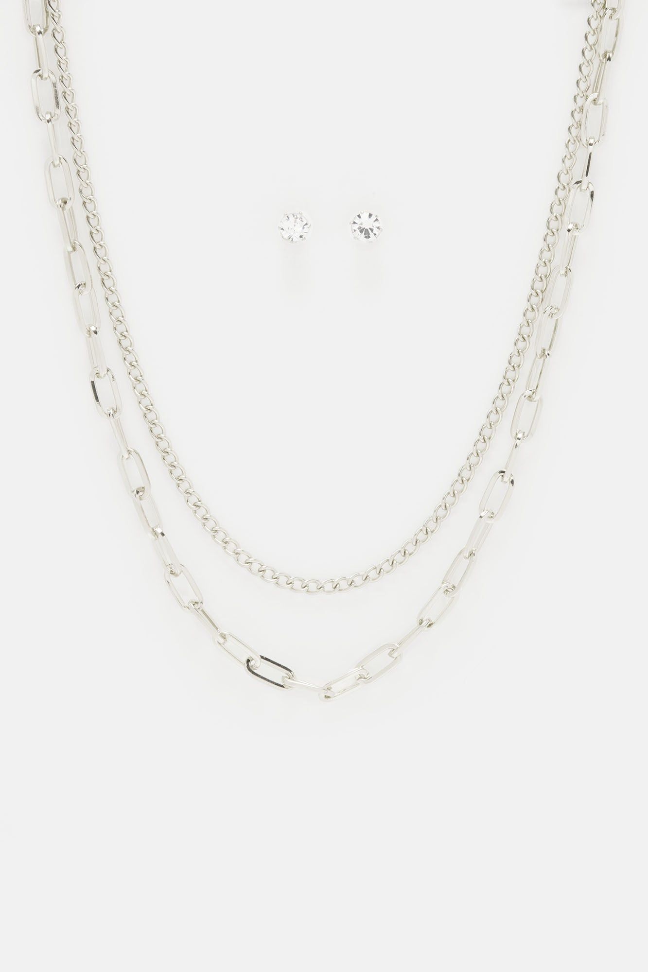 Your Only Girl Necklace and Earring Set - Silver sold by Fashion Nova product image thumbnail 3