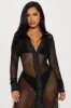 Sultry Sun Fishnet Cover Up Dress - Black sold by Fashion Nova