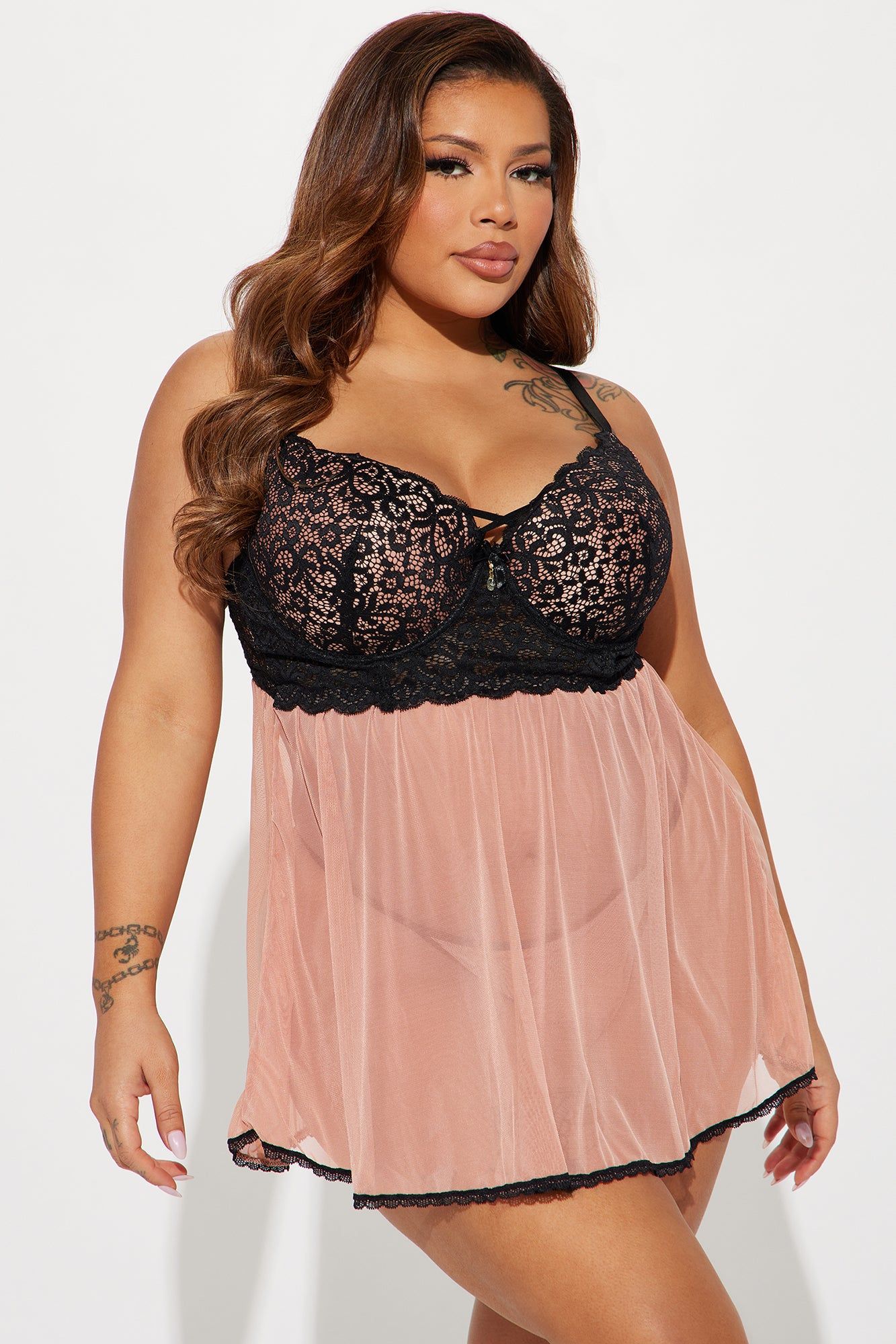 Forever Lovely Babydoll - Blush/combo sold by Fashion Nova