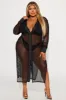Sultry Sun Fishnet Cover Up Dress - Black sold by Fashion Nova