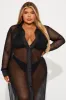 Sultry Sun Fishnet Cover Up Dress - Black sold by Fashion Nova