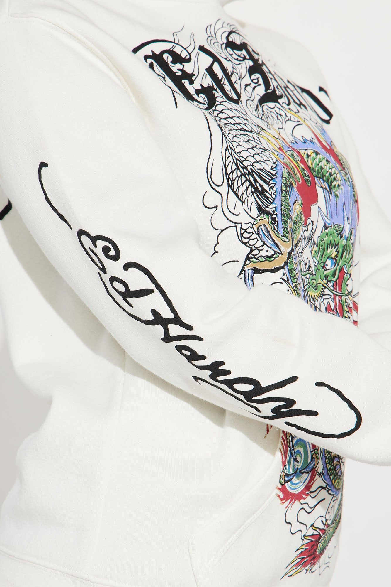 Ed Hardy Dragon Hoodie - Ivory sold by Fashion Nova product image thumbnail 4